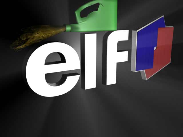 Банка с маслом и логотип компании ELF 